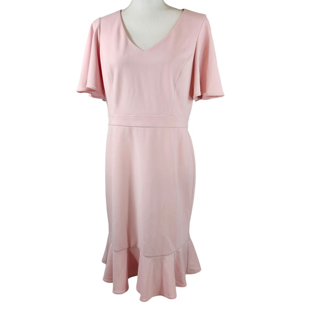 New Ann Klein Dress Light Pink Medium Career Preppy Officewear Sheath Dress